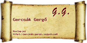 Gercsák Gergő névjegykártya
